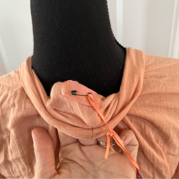 Powder ORGANIC COTTON RETREAT GOWN IN CORAL Limited Edition Beach Coverup Robe - Picture 12 of 14